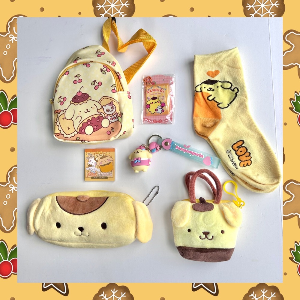 💛(POM310) Pompompurin Adorable 7-Piece Crossbody Pack Bundle!